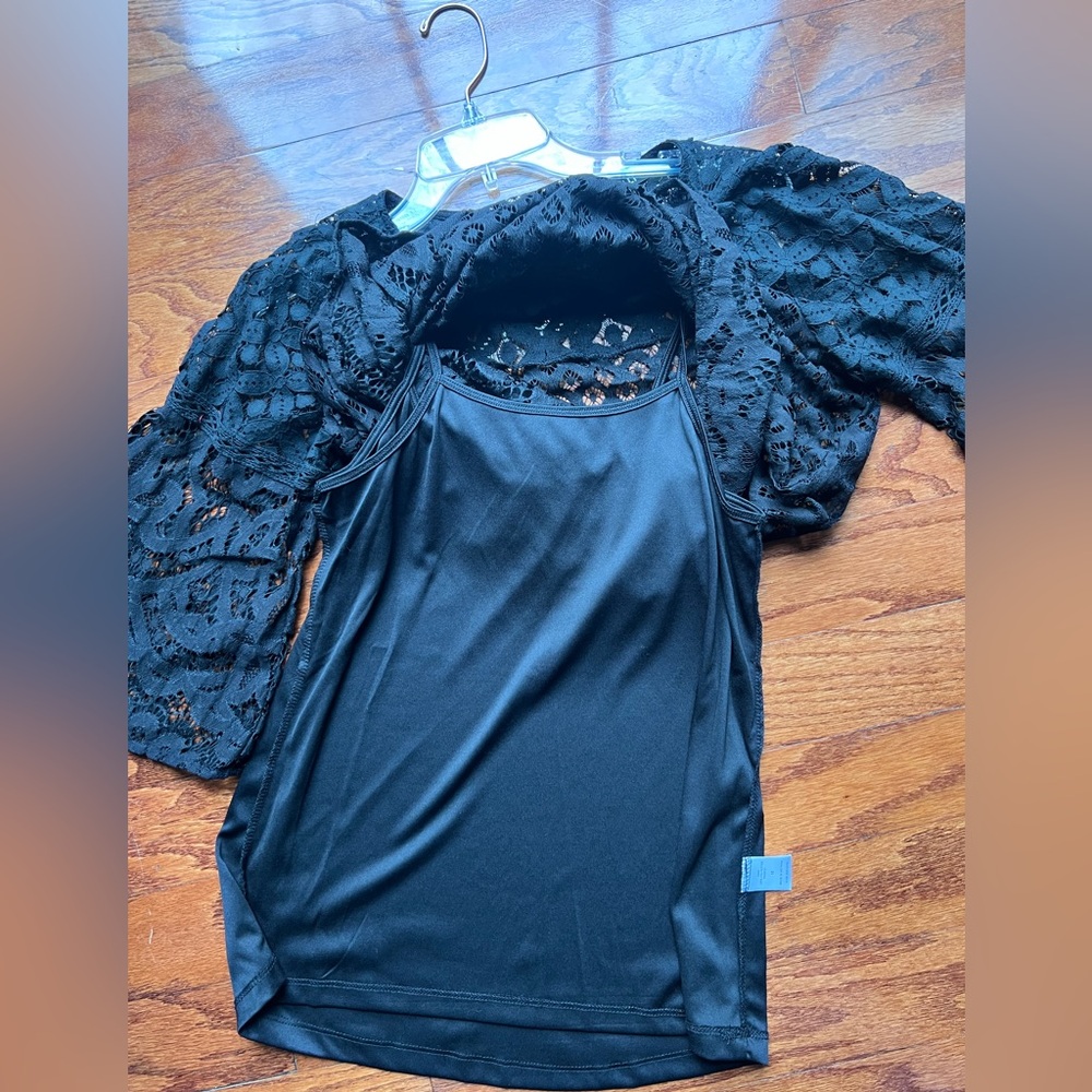 Ami Black Lace Blouse Size M - Picture 4 of 6